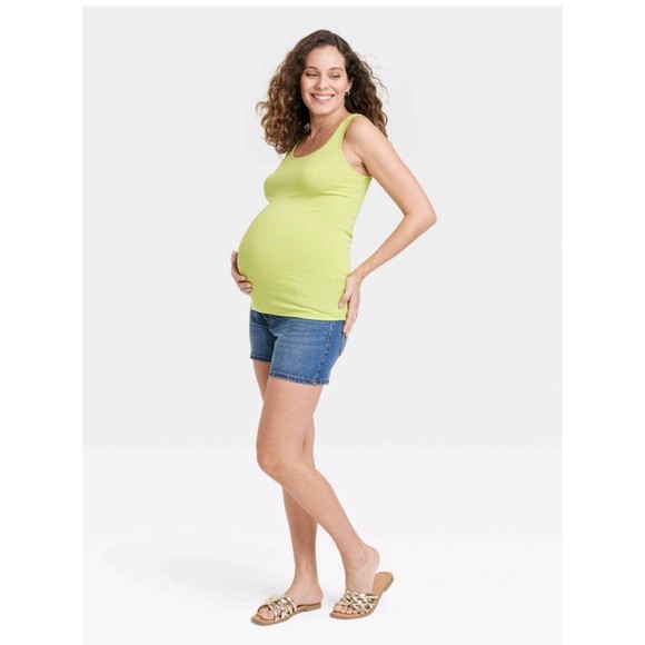 Isabel Maternity Tank Top Green - Picture 3 of 10